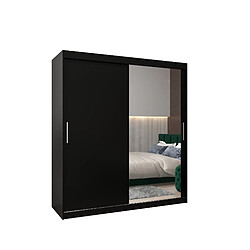 Abiks Meble Armoire TOKYO 2 à portes coulissantes 200/180/62 2 portes (noir/noir)