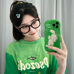 GUPBOO Étui pour iPhone13Pro Été herbe coucou chiot mignon étui pour téléphone portable doux