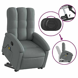 Maison Chic Fauteuil Relax pour salon, Fauteuil de massage inclinable Gris foncé Tissu -GKD85142 pas cher