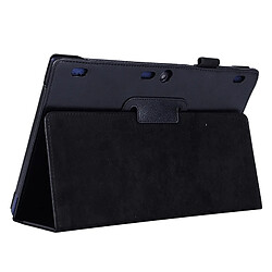 Wewoo Housse Étui noir pour Lenovo Tab2 A10-70 Litchi Texture Horizontal Flip solide couleur en cuir avec deux pliage titulaire