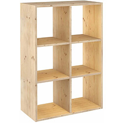 Astigarraga Étagère cubes en bois brut Dinamic 6 cases.