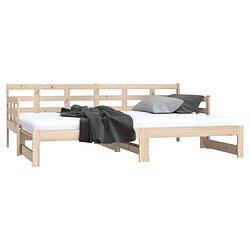 Maison Chic Lit d'appoint Bois de pin massif 2x(80x200)cm,Lit coulissant Lit de repos -GKD72527 pas cher