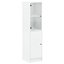 Maison Chic Commode Buffet - Meuble de rangement avec porte en verre blanc 35x37x142 cm -GKD29237