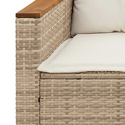 Acheter vidaXL Salon de jardin avec coussins 5 pcs beige résine tressée acacia