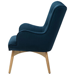 Beliani Fauteuil VEJLE Velours Bleu foncé pas cher