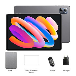 Tablette N-one NPad Q avec étui en cuir et film trempé, écran tactile HD IPS 10,1", MTK 8183, Android 13, 6 Go de RAM 128 Go de ROM