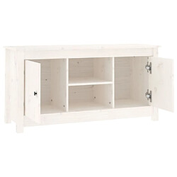 Avis vidaXL Meuble TV Blanc 103x36,5x52 cm Bois de pin massif