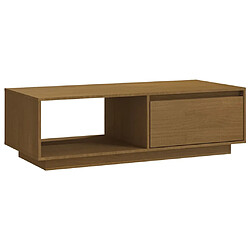 vidaXL Table basse marron miel 110x50x33,5 cm bois de pin massif