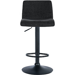 Acheter Decoshop26 Tabouret de bar x1 design simple avec repose-pieds en tissu noir pieds en métal noir 10_0004559