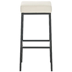 Avis Decoshop26 Lot de 2 tabourets de bar avec repose-pieds design simple hauteur 85 cm en PVC crème et métal noir 10_0004378