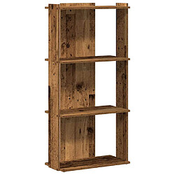 vidaXL Bibliothèque à 3 niveaux vieux bois 60x30x120cm bois ingénierie