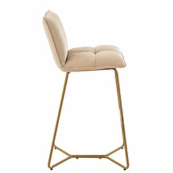 Avis Inside 75 Chaise de Bar RATRI velours beige / Pieds métal