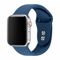 PHONECARE Bracelet en Silicone Souple pour Apple Watch Series 7 - 45mm - Bleu foncé