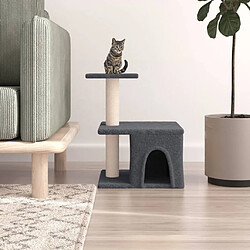 vidaXL Arbre à chat avec griffoirs en sisal gris foncé 48 cm