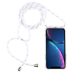 Wewoo Coque Souple pour téléphone portable TPU transparente anti-chute à quatre coins avec lanière iPhone XR blanc