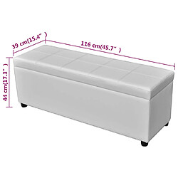 vidaXL Banc long de rangement Bois Blanc pas cher