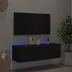 Acheter vidaXL Meuble TV mural avec lumières LED noir 100x35x31 cm