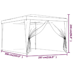 vidaXL Tente de fête avec 4 parois latérales en maille Vert 3x4 m PEHD pas cher