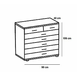 Acheter Inside 75 Commode KROOS 7 tiroirs structure blanc façade laquée blanc brillant