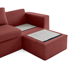 Acheter Lisa Design Calgary - canapé d'angle déhoussable et modulable 3 places + 1 pouf en velours