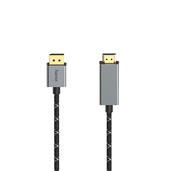 HAMA Câble vidéo, fiche DisplayPort - fiche HDMI, Ultra-HD 4K@60Hz, alu, 1,50 m