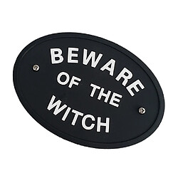 1 pc BEWARE OF the WITCH Plaque de porte murale Garden House en lettres blanches et noires pas cher