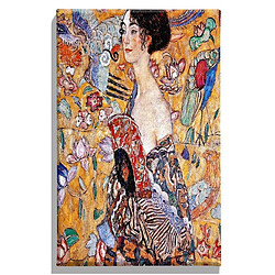 EPIKASA Impression sur Toile Dame à l'éventail, Multicouleur, Polyester, 45x3x70 cm