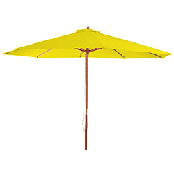 Decoshop26 Parasol de jardin diamètre 3,5m polyester jaune et bois 7kg sans pied 04_0008009