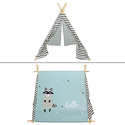 Ecd Germany Tente de tipi pour enfants turquoise gris blanc interieur tente de jeu classique