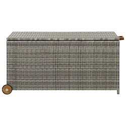 vidaXL Boîte de rangement de jardin gris clair 120x65x61 cm rotin