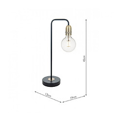 Luminaire Center Lampe de table Kiefer Cuivres Antique,Noir mat 1 ampoule 45cm