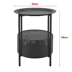 Helloshop26 Petite table ronde métal 45 x 35 cm noir 03_0008545