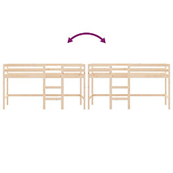 Vidaxl Lit mezzanine enfants échelle 80x200 cm bois pin massif pas cher