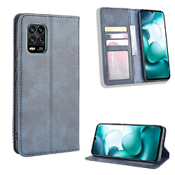 Etui en PU auto-absorbé rétro avec support bleu pour votre Xiaomi Mi 10 Lite 5G/10 Youth 5G