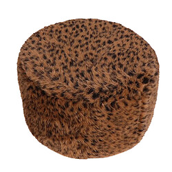 Repose-pieds en fourrure ronde Couvre-fauteuil Tabouret Imitiate Leopard