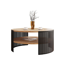 Bestmobilier Cruz - table basse - chêne naturel et noir - 75 cm