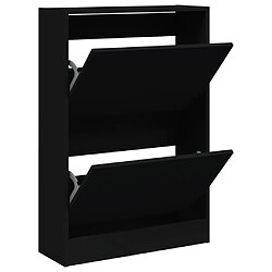 Maison Chic Armoire à chaussures | Meuble de rangement à chaussures Meuble d'Entrée noir 60x21x87,5 cm bois d'ingénierie -MN97845