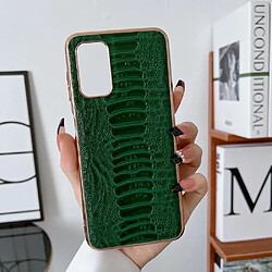 Coque en TPU + cuir véritable texture crocodile, anti-chutte, électroplaqué pour votre Xiaomi Redmi Note 11 4G (Qualcomm)/Note 11S 4G - vert