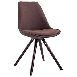 Decoshop26 4 chaises de salle à manger style scandinave en tissu marron pieds rond en bois marron CDS10339