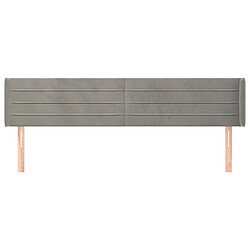 Avis Maison Chic Tête de lit scandinave avec oreilles,meuble de chambre Gris clair 203x16x78/88 cm Velours -MN93734