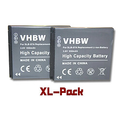 vhbw set de 2 batteries 550mAh pour appareil photo Samsung ST45, ST50, ST500, ST550, ST550 2VIEW, ST600, PL150 remplace SLB-07A / SLB-07B