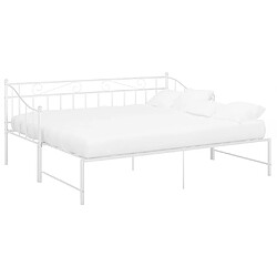 vidaXL Cadre de canapé-lit extensible sans matelas blanc 90x200 cm