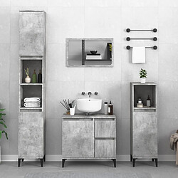 Maison Chic Armoire de salle de bain,Meuble de rangement,Meuble haut gris béton 65x33x60 cm -GKD334444