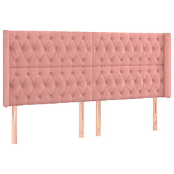 Avis Maison Chic Tête de lit scandinave à LED,meuble de chambre Rose 203x16x118/128 cm Velours -MN24485