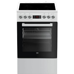 Cuisinière vitrocéramique 60l 4 feux blanc - FSE57302GWC - BEKO