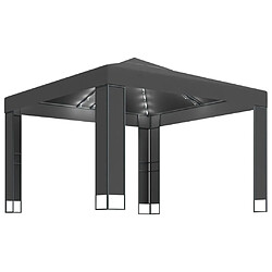 Maison Chic Tonnelle | Pergola avec double toit et lumières LED 3x3 m Anthracite -GKD20518