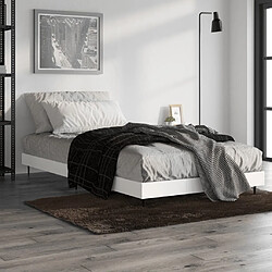 Avis vidaXL Cadre de lit sans matelas blanc 100x200 cm bois d'ingénierie