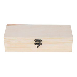 Boîte de Rangement Rectangle Coffret en Bois Boîte de Stockage 4 Fentes - 25x9.5x7cm