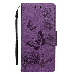 Etui en PU fleur de papillon violet pour votre Samsung Galaxy A81/Note 10 Lite