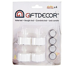 Avis Gift Decor Ensemble de Bougies LED Blanc 4 x 4 x 3,7 cm (12 Unités)